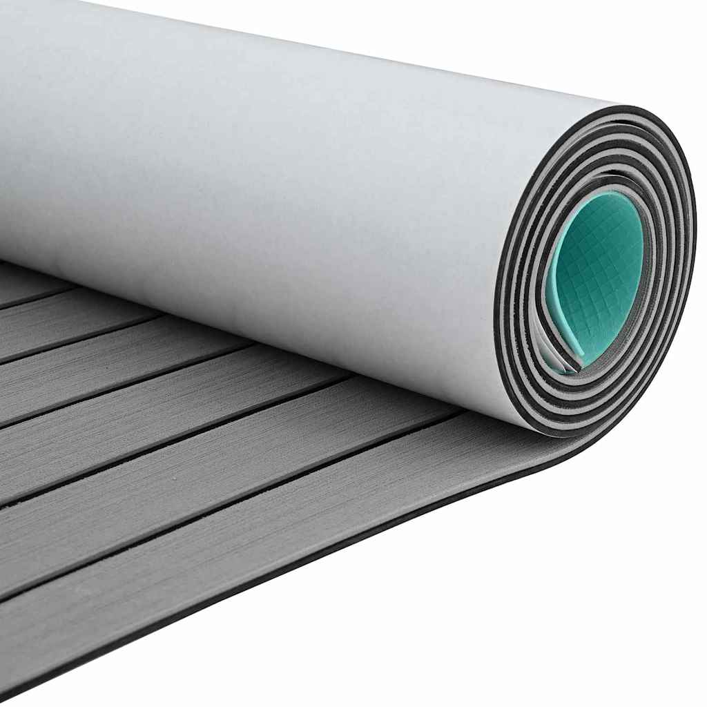 Boat Mat Striped Light Grey with Black 240 x 90 x 0.5 cm EVA