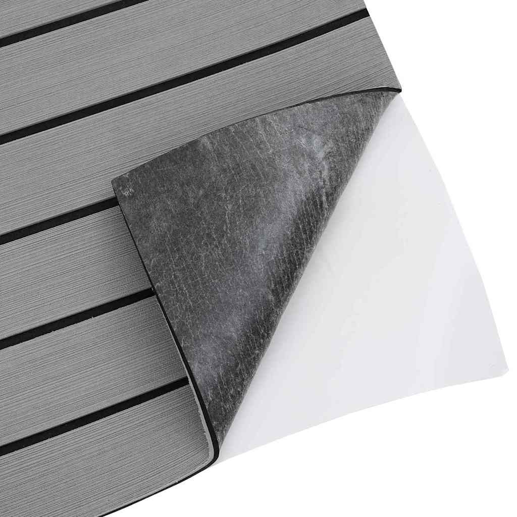 Boat Mat Striped Light Grey with Black 240 x 90 x 0.5 cm EVA