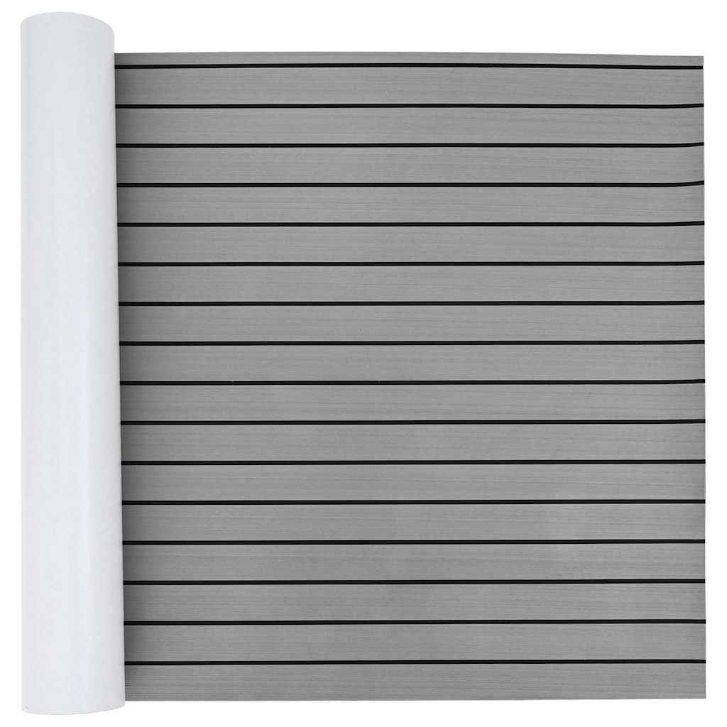 Boat Mat Striped Light Grey with Black 240 x 90 x 0.5 cm EVA