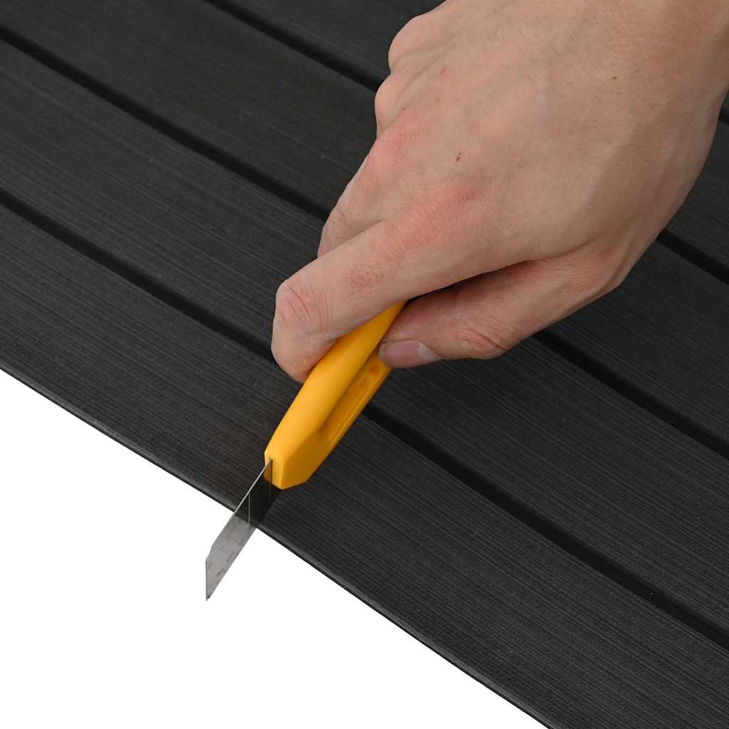 Boat Mat Striped Dark Grey with Black 240 x 90 x 0.5 cm EVA