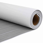 Boat Mat Striped Light Grey with White 240 x 90 x 0.5 cm EVA