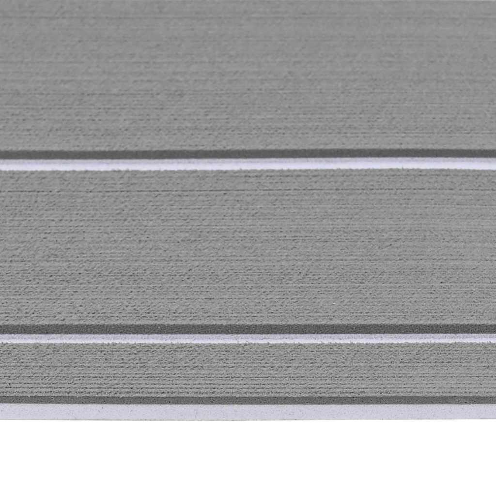 Boat Mat Striped Light Grey with White 240 x 90 x 0.5 cm EVA
