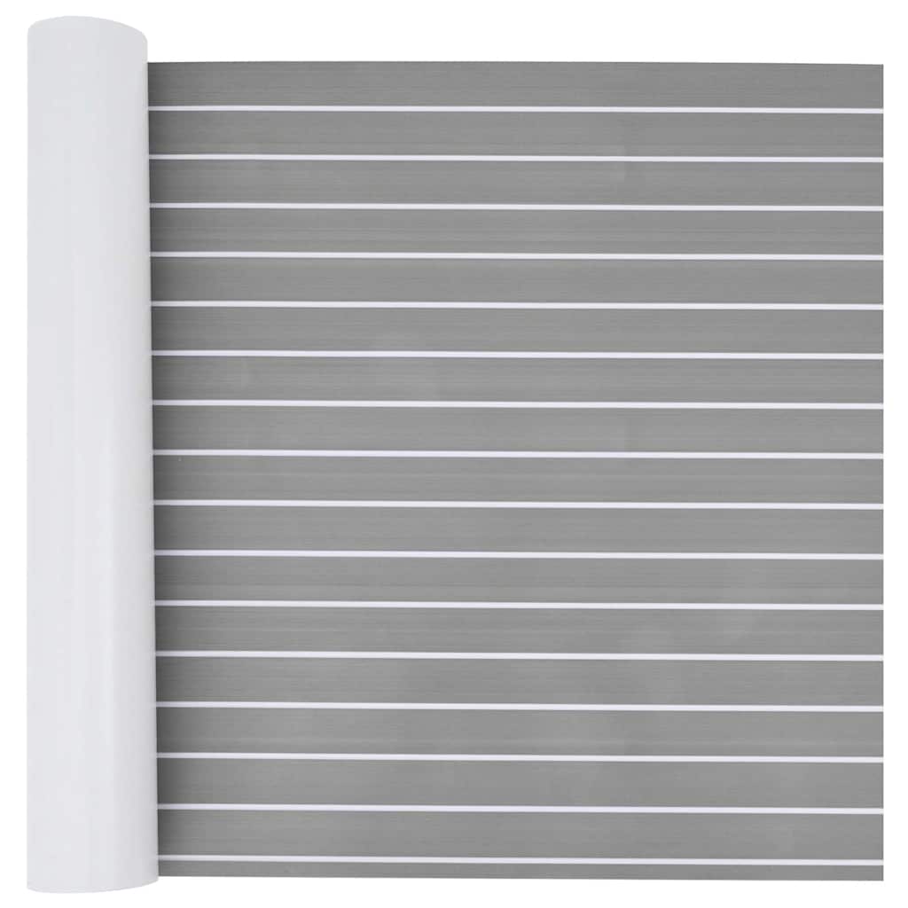 Boat Mat Striped Light Grey with White 240 x 90 x 0.5 cm EVA