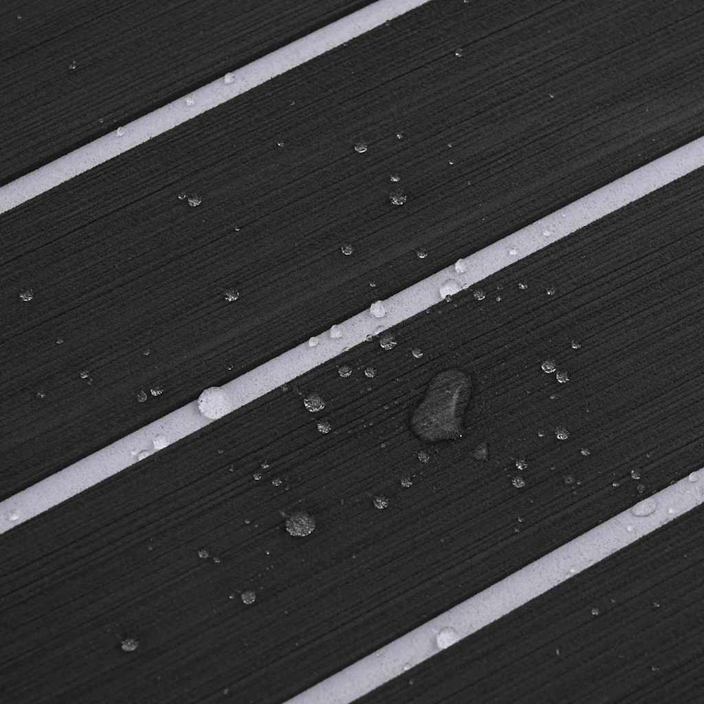 Boat Mat Striped Dark Grey with White 240 x 90 x 0.5 cm EVA