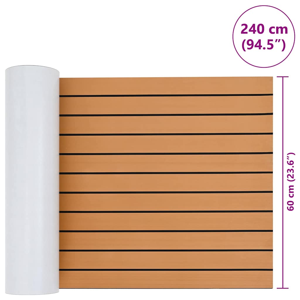 Boat Mat Striped Brown with Black 240 x 60 x 0.5 cm EVA
