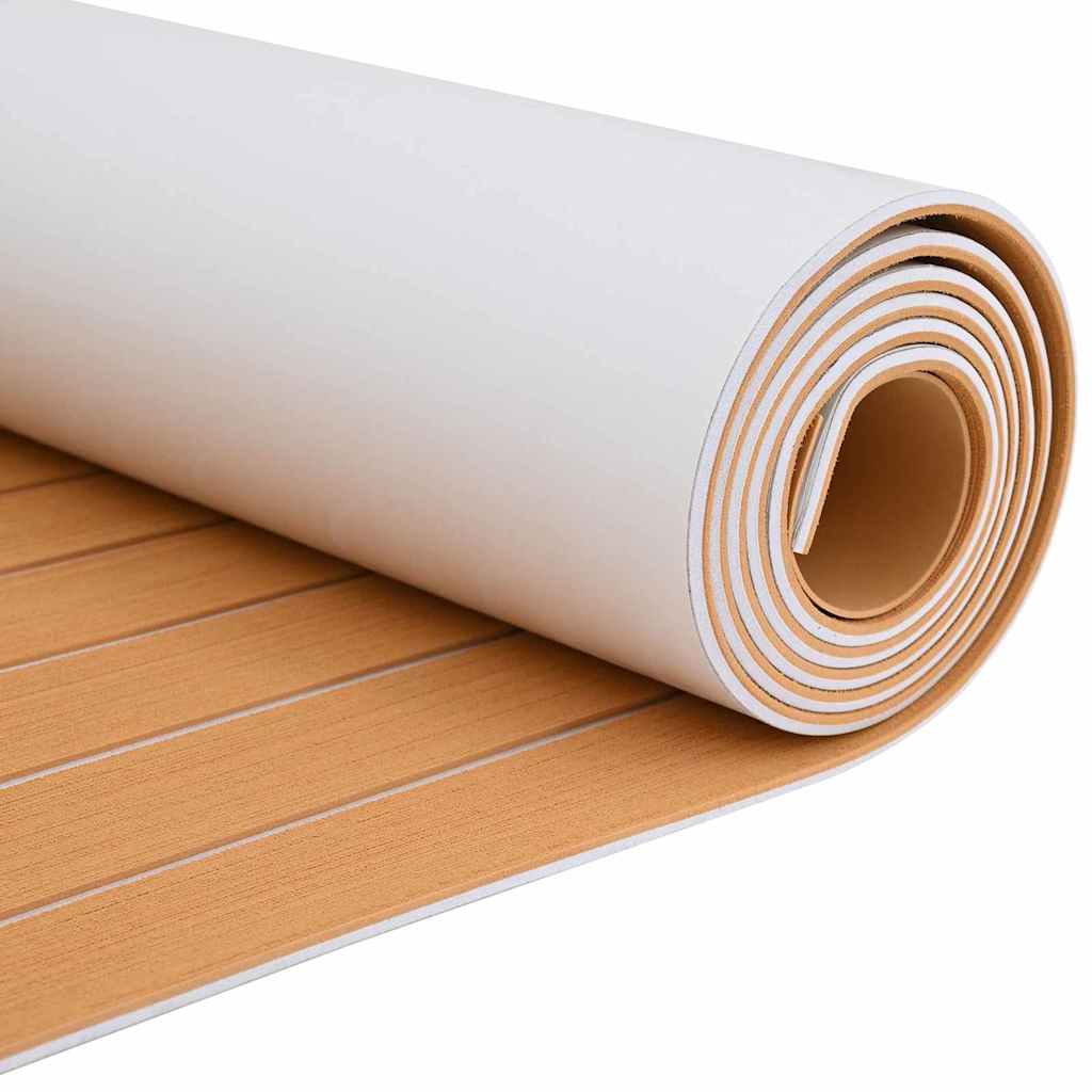 Boat Mat Striped Brown with White 240 x 60 x 0.5 cm EVA