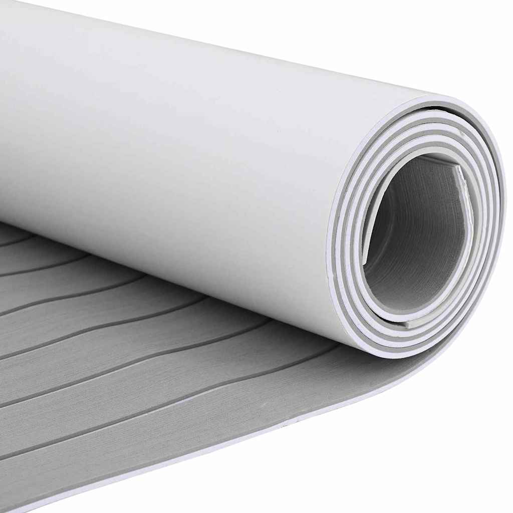 Boat Mat Striped Light Grey with White 240 x 60 x 0.5 cm EVA