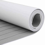 Boat Mat Striped Light Grey with White 240 x 60 x 0.5 cm EVA