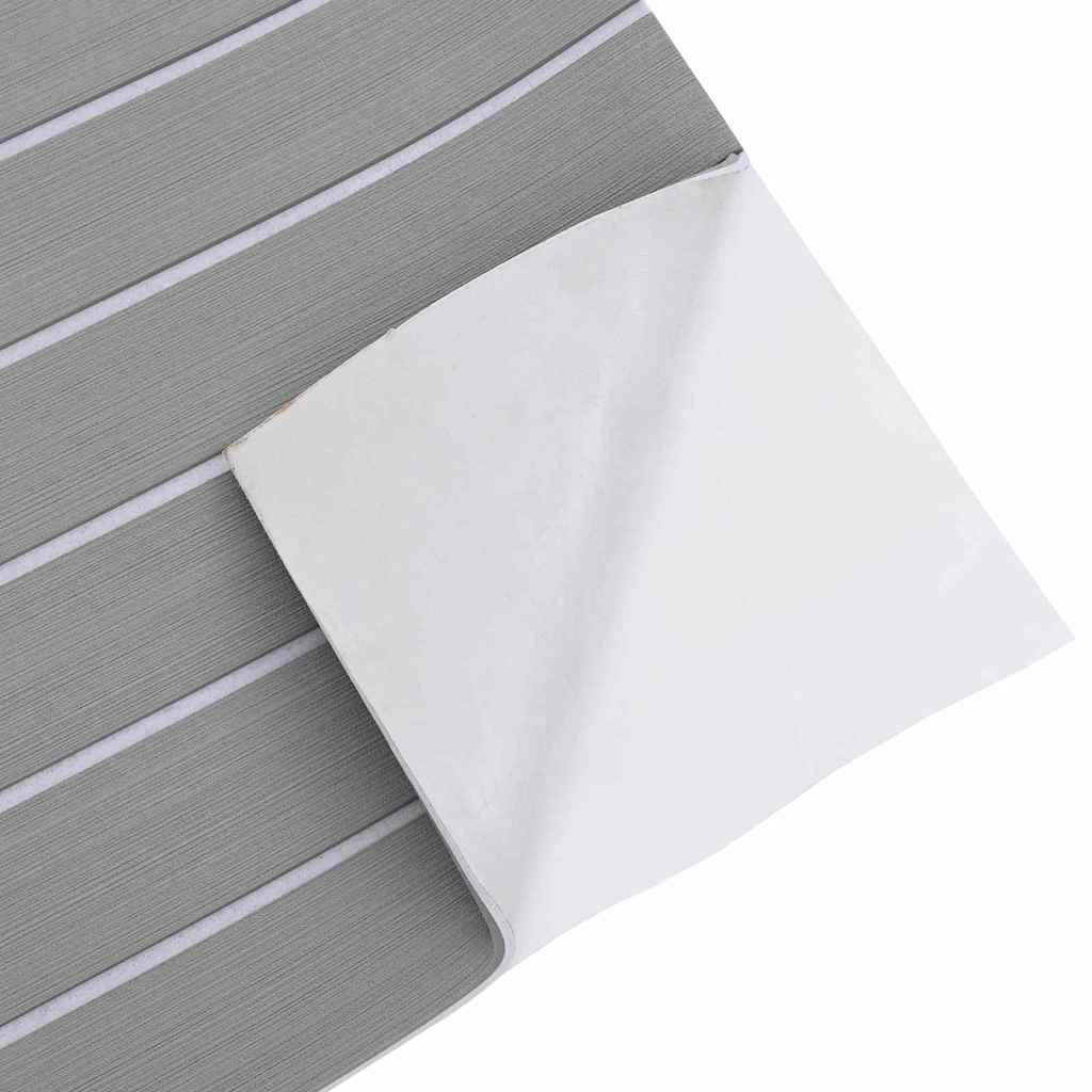 Boat Mat Striped Light Grey with White 240 x 60 x 0.5 cm EVA