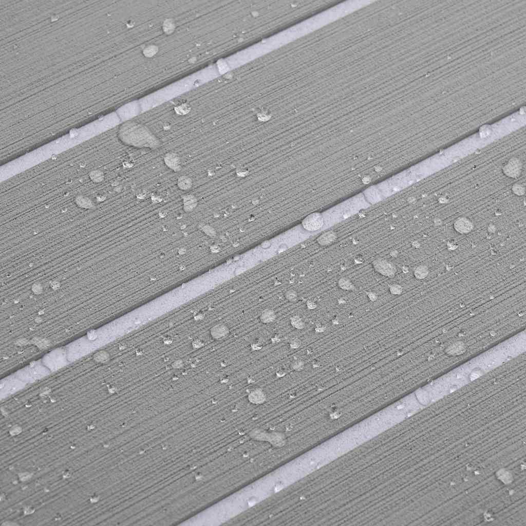 Boat Mat Striped Light Grey with White 240 x 60 x 0.5 cm EVA