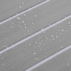 Boat Mat Striped Light Grey with White 240 x 60 x 0.5 cm EVA