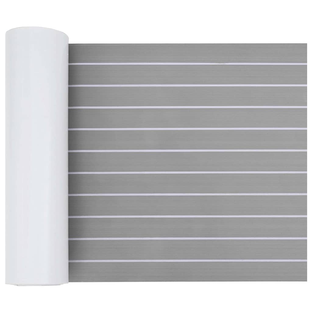 Boat Mat Striped Light Grey with White 240 x 60 x 0.5 cm EVA