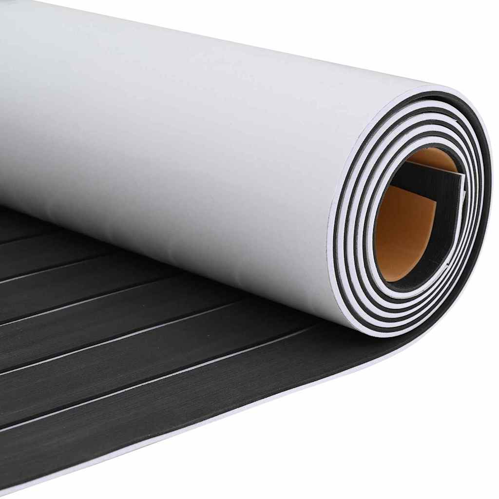 Boat Mat Striped Dark Grey with White 240 x 60 x 0.5 cm EVA