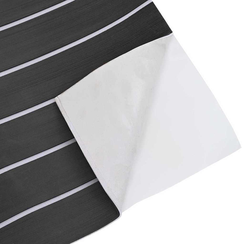 Boat Mat Striped Dark Grey with White 240 x 60 x 0.5 cm EVA
