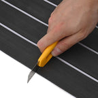 Boat Mat Striped Dark Grey with White 240 x 60 x 0.5 cm EVA