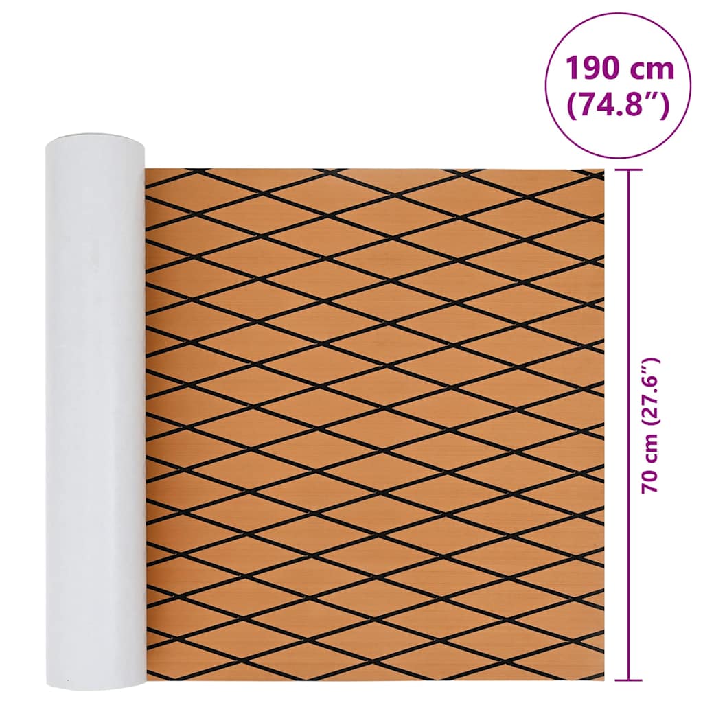 Boat Mat Harlequin Brown with Black 190 x 70 x 0.5 cm EVA