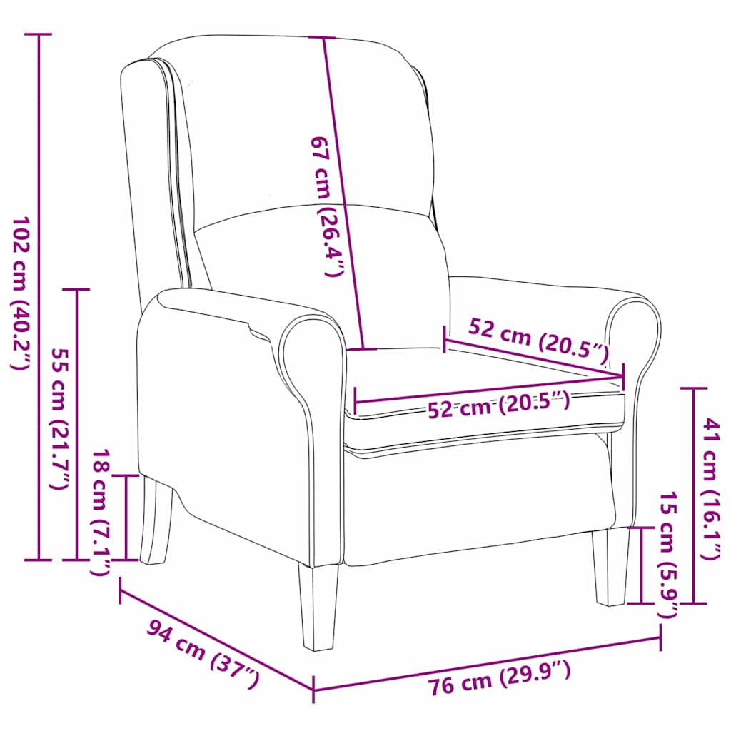 Armchair Taupe 76 x 94 x 102 cm Microfibre