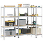 4-Layer Storage Shelves 4 Pcs Steel&Engineered Wood