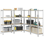 4-Layer Storage Shelves 4 Pcs Steel&Engineered Wood