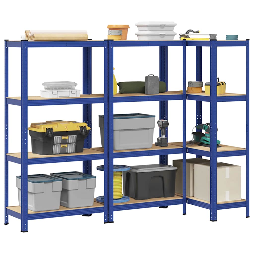 4-Layer Storage Shelves 4 Pcs Steel&Engineered Wood
