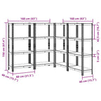 4-Layer Storage Shelves 4 pcs Blue Steel&Engineered Wood