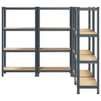 4-Layer Storage Shelves 4 Pcs Steel&Engineered Wood