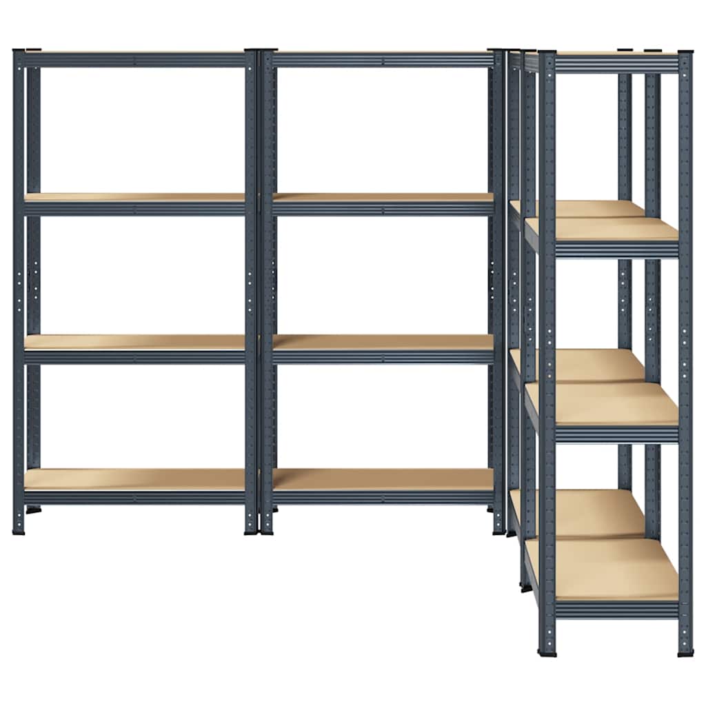 4-Layer Storage Shelves 4 Pcs Steel&Engineered Wood