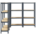 4-Layer Storage Shelves 4 Pcs Steel&Engineered Wood
