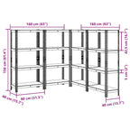 4-Layer Storage Shelves 4 Pcs Steel&Engineered Wood