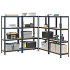 4-Layer Storage Shelves 4 Pcs Steel&Engineered Wood