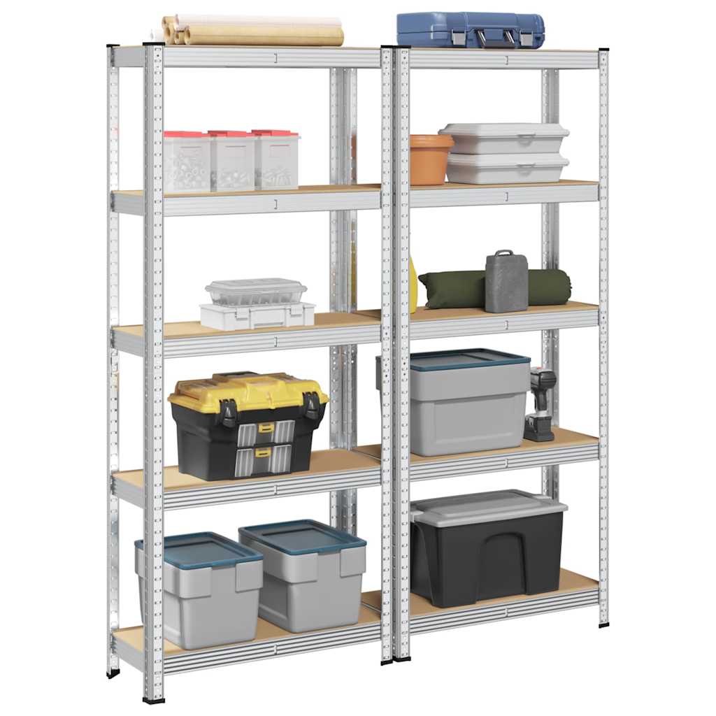 4-Layer Storage Shelves 4 Pcs Steel&Engineered Wood
