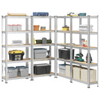 4-Layer Storage Shelves 4 Pcs Steel&Engineered Wood