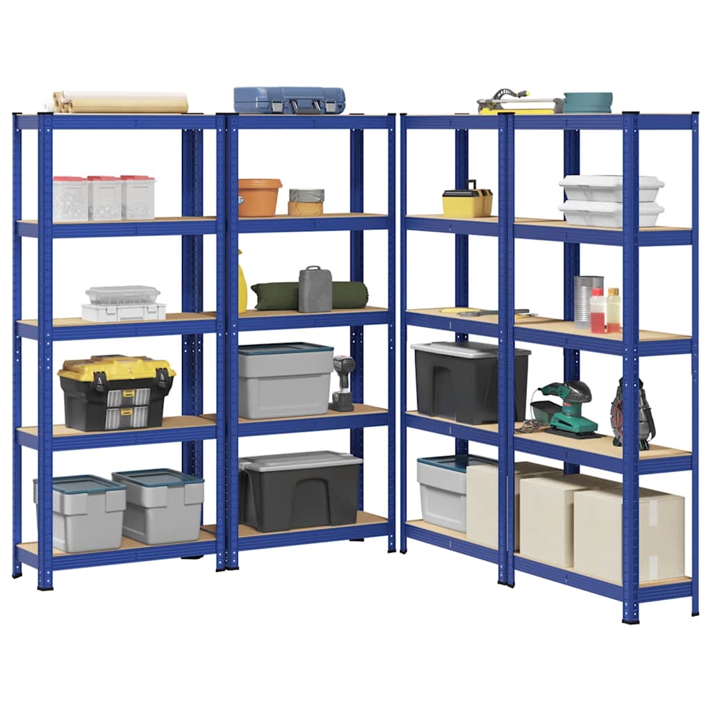 4-Layer Storage Shelves 4 Pcs Steel&Engineered Wood