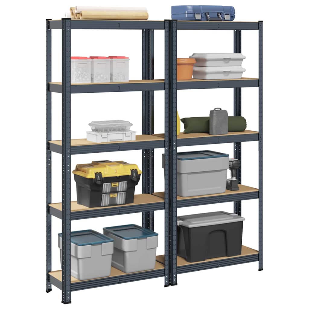 4-Layer Storage Shelves 4 Pcs Steel&Engineered Wood