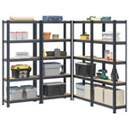 4-Layer Storage Shelves 4 Pcs Steel&Engineered Wood