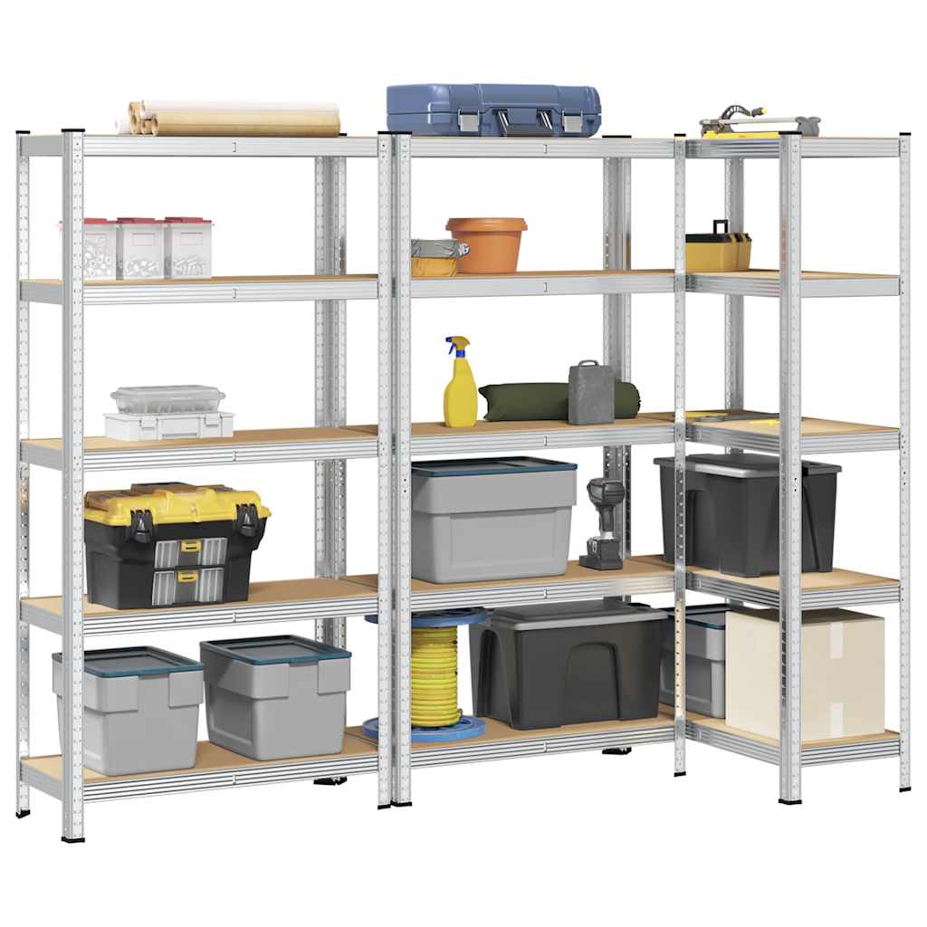 4-Layer Storage Shelves 4 Pcs Steel&Engineered Wood