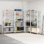 5-Layer Storage Shelves 4 pcs Silver Steel&Engineered Wood