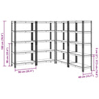 5-Layer Storage Shelves 4 pcs Silver Steel&Engineered Wood