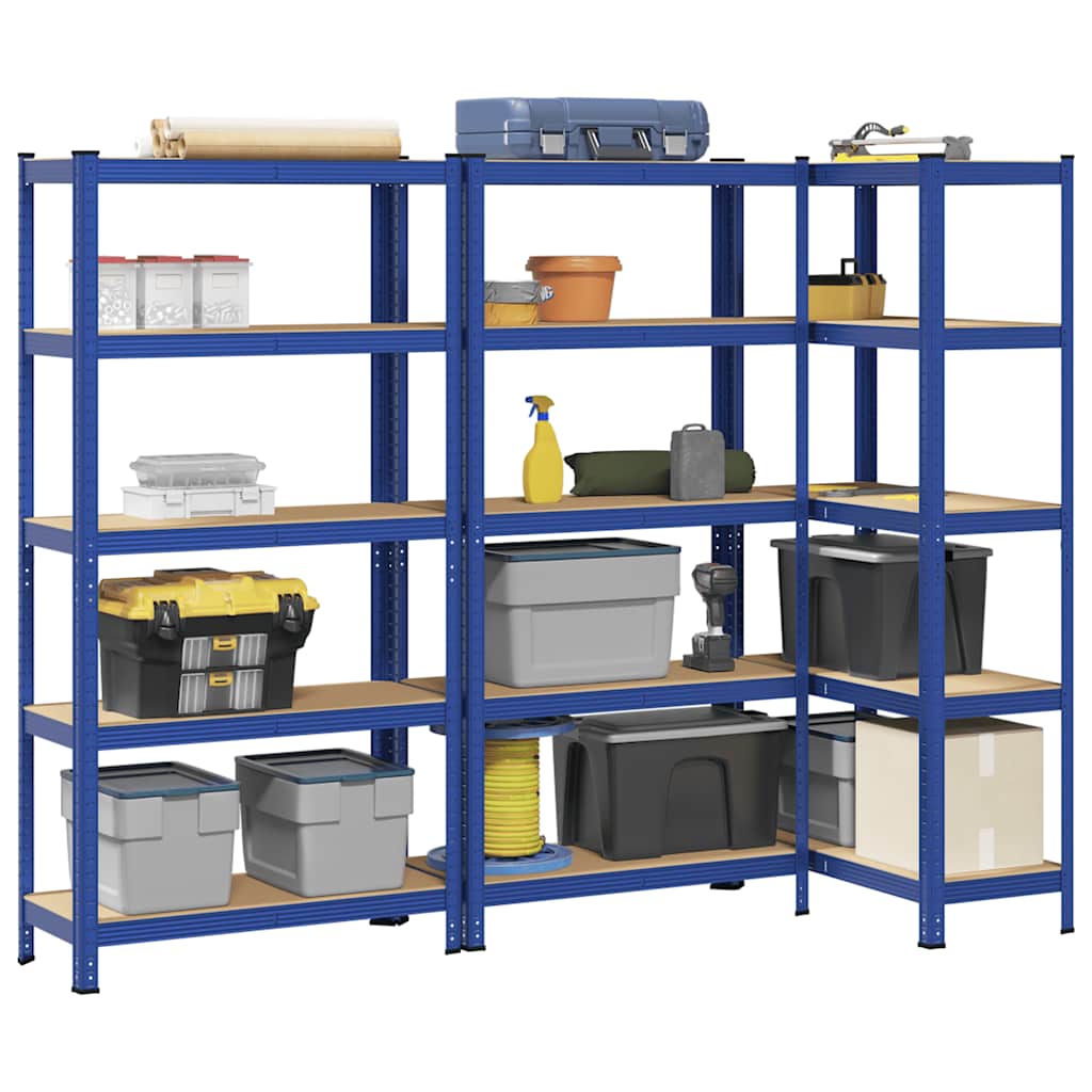 4-Layer Storage Shelves 4 Pcs Steel&Engineered Wood