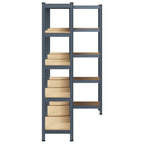 5-Layer Storage Shelves 3 pcs Anthracite Steel&Engineered Wood