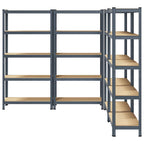 5-Layer Storage Shelves 4 pcs Anthracite Steel&Engineered Wood