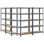 5-Layer Storage Shelves 4 pcs Anthracite Steel&Engineered Wood