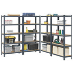 4-Layer Storage Shelves 4 Pcs Steel&Engineered Wood