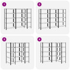 5-Layer Heavy-duty Shelves 3 pcs Silver Steel&Engineered Wood