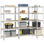 4-Layer Storage Shelves 4 Pcs Steel&Engineered Wood