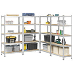 4-Layer Storage Shelves 4 Pcs Steel&Engineered Wood