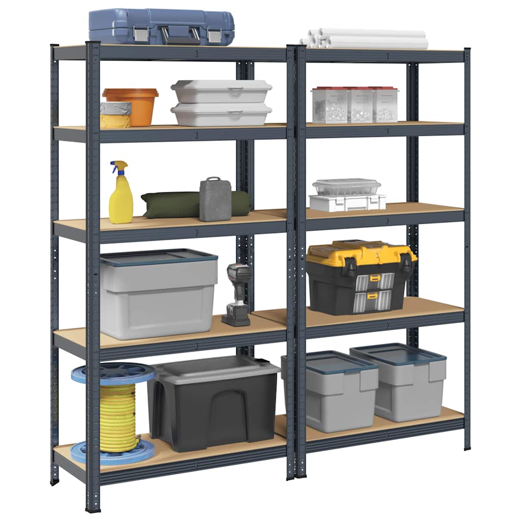 4-Layer Storage Shelves 4 Pcs Steel&Engineered Wood