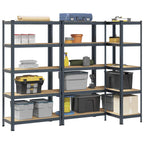 4-Layer Storage Shelves 4 Pcs Steel&Engineered Wood