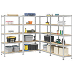 4-Layer Storage Shelves 4 Pcs Steel&Engineered Wood