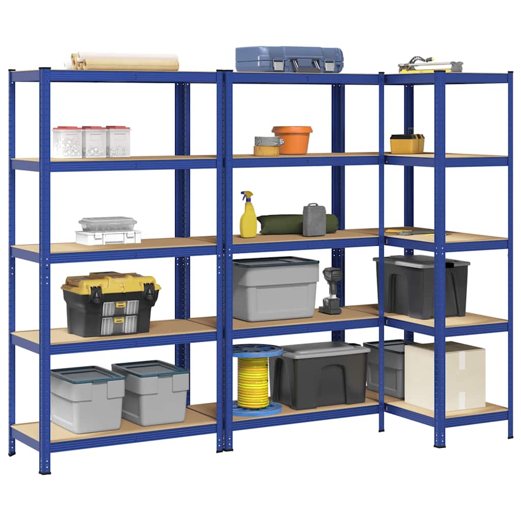 4-Layer Storage Shelves 4 Pcs Steel&Engineered Wood
